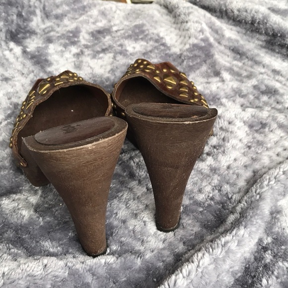 Mossimo: Brown studded open toe heels - Picture 4 of 8